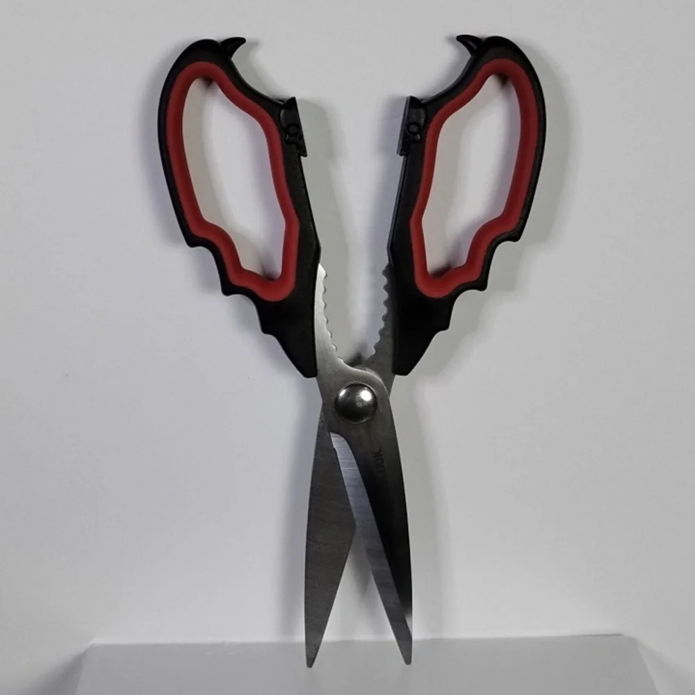 Astercook Skull Bat Wings Red and Black Kitchen Scissors Horror Goth Decor